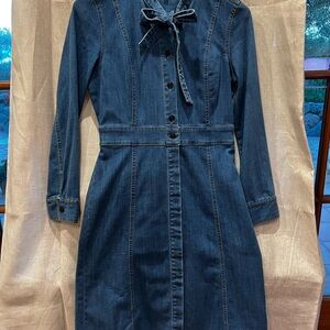 Madewell Denim Dress with Tie Bow